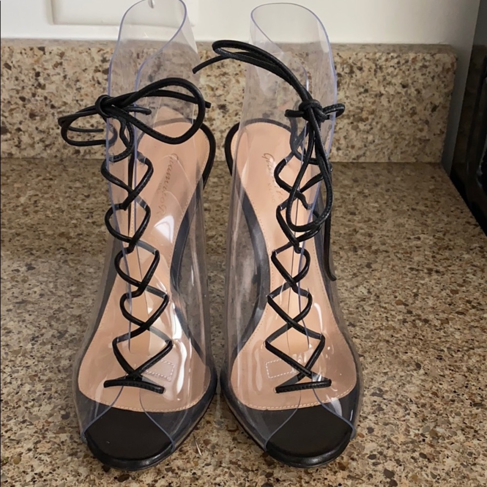 Gianvito Rossi pvc lace up sandal.